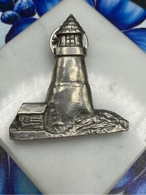 Vintage Lighthouse Pin 1996 Barker Genuine USA Pewter #E429